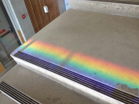 Rainbow on the stairs!
